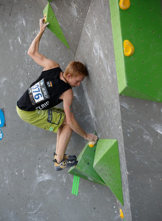 Alex vom Boulderwelt Athletenteam startet beim Boulder Worldcup München 2017.