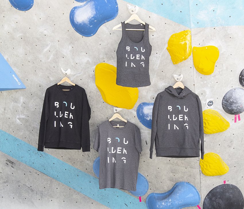 Unsere Boulderwelt Produkte wie unsere Klamotten der Limited Edition aus unserem Shop