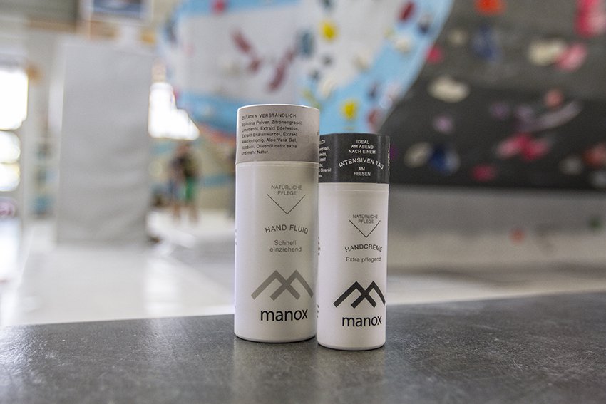 Unsere Boulderwelt Produkte wie die Handcreme von manox aus unserem Shop