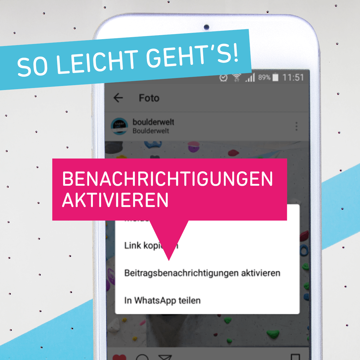 Tipps für Social Media, Instagram Benachrichtigung