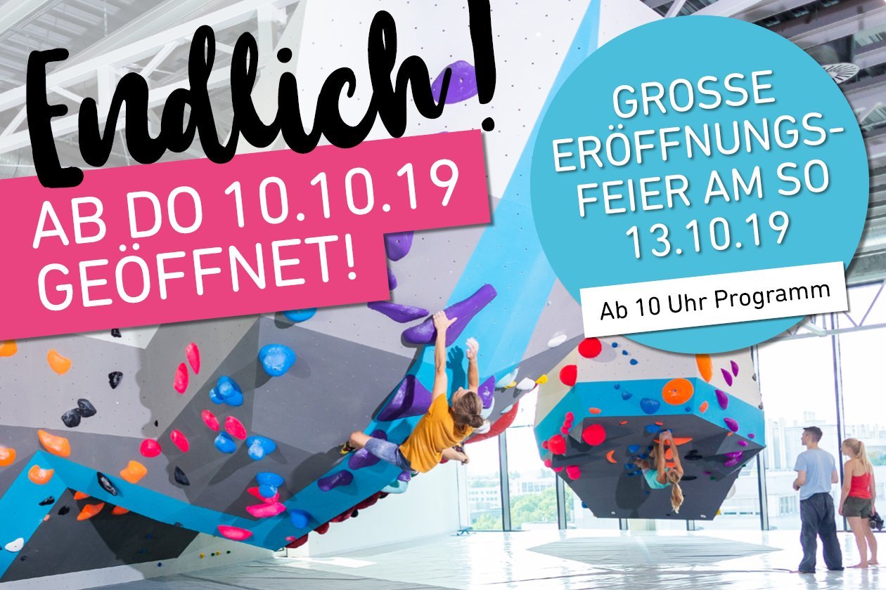 Finaler Eröffnungstermin der neuen Boulderwelt München Ost am 10.10.19
