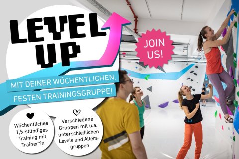 Level up mit Deiner festen, wöchentlichen Trainingsgruppe in der Boulderwelt München Ost