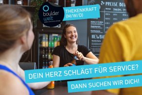 Die Boulderwelt suche Thekenkräfte