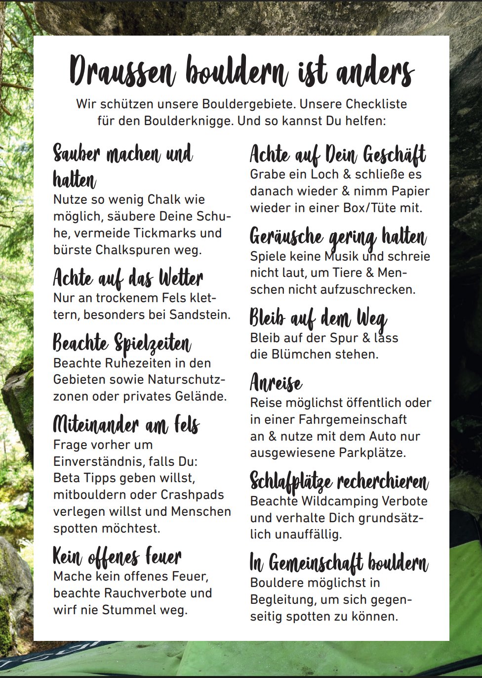 Draußen Bouldern ist anders - Tipps und Regelungen fürs Felsbouldern - Boulderwelt 