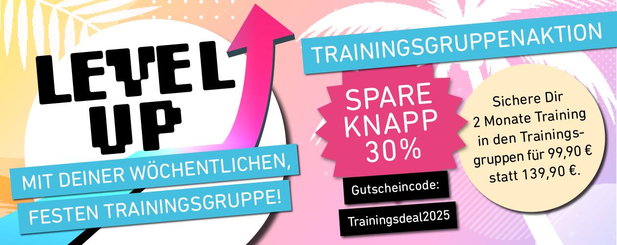 Spare 30 % bei unseren Trainingsgruppen
