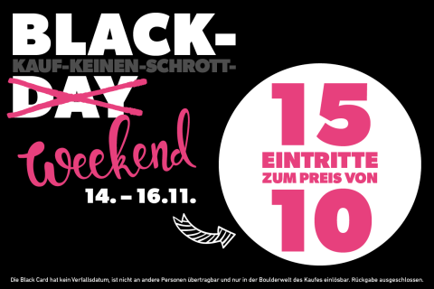 Nur vom 14.-16.11. Hol Dir die Black Card und somit 15 Eintritte zum Preis von 10