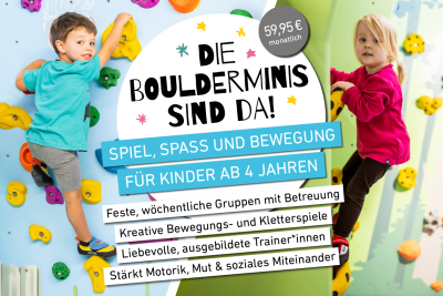 Boulderminis: Kindergruppe für Vorschulkinder zwischen 4 und 5 in der Boulderwelt München Ost